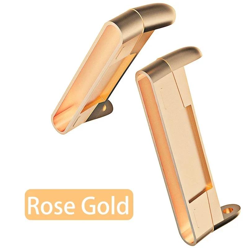 

Metal Adapter for Fitbit Versa 4/ Sense 2 Versa 3/Sense Strap Watch Band Metal Replacement Connection Connectors 20mm Pins 22mm Versa 4 розового золота