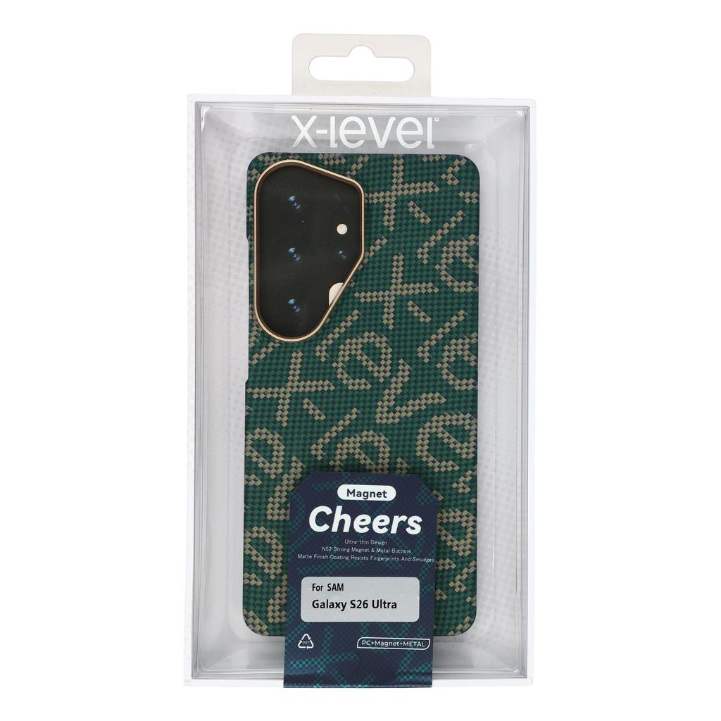 X-LEVEL For Samsung Galaxy S26 Ultra Magnetic Case PC + Metal Phone Back Cover Carbon Fiber Texure
