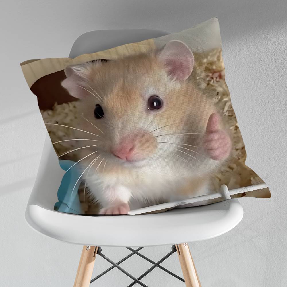 Hamster Lustig Traurig Meme Kissen über Wohnzimmer Sofa Kissenbezug Heimdekoration Schlafzimmer Zimmer Bett Kissenbezug