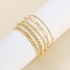 Women's Set of 5 Gold Chain Bracelets Thin Surgical Steel