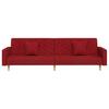 2 Seater Sofa Bed with 2 Cushions Burgundy Fabric