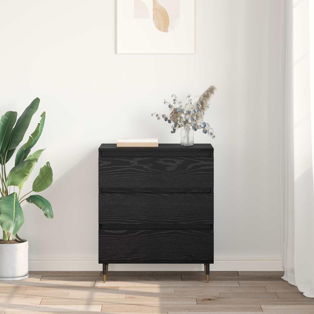 Sideboard in Black Oak Look 60 x 35 x 70 cm Engineered Wood
