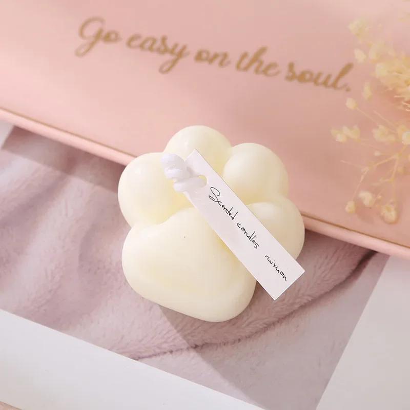 1Pc Cute Mini Cat Paw Shaped Scented Candle Plants Scented INS Home Air Fragrance Atmosphere Candle Decoration Wedding Souvenirs