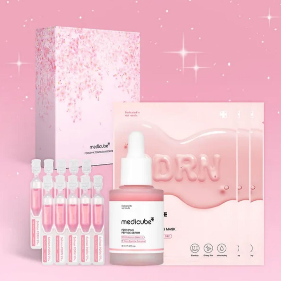 

[Ограниченный выпуск] Специальный набор PDRN Pink Toning Cherry Blossom (Ампула, сыворотка, 3 маски)