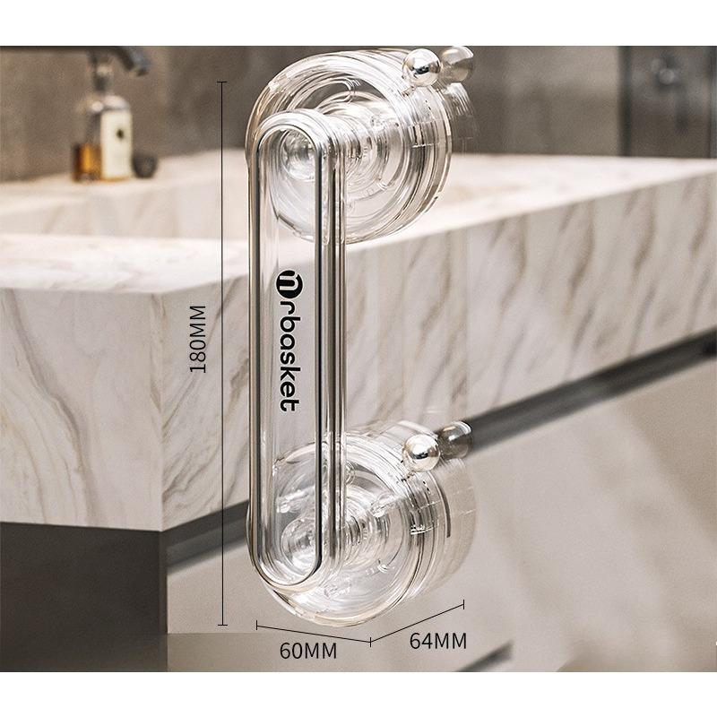 Ручка-тяга для двери Без сверления Присоска Ручка для стеклянной двери душа Окно ванной комнаты Раздвижная дверь прозрачный