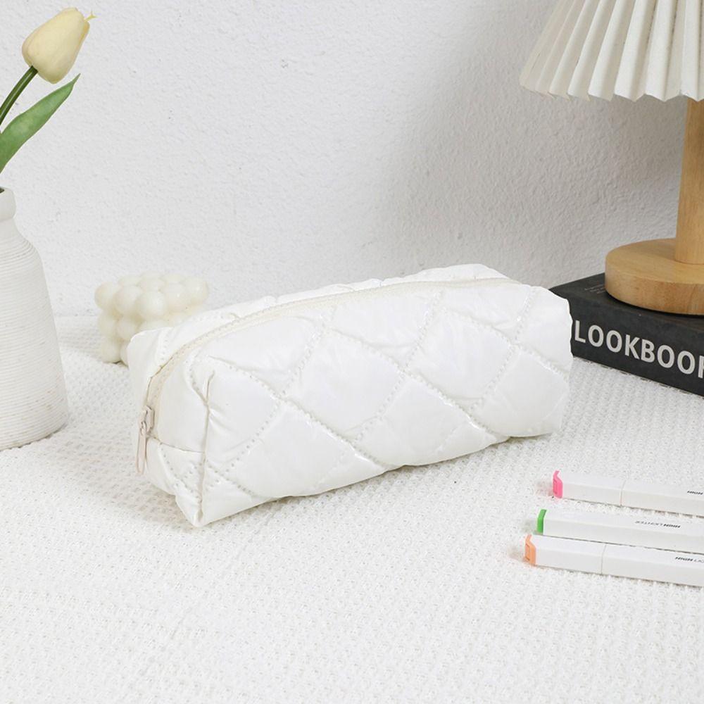 Multifunctional Stationery Bag Solid Color Storage Bag INS Pen Bag School Office