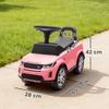 Ride-On Car for Children, Land Rover, Push Vehicle, Horn, Engine Sounds, Under-Seat Storage, Pink