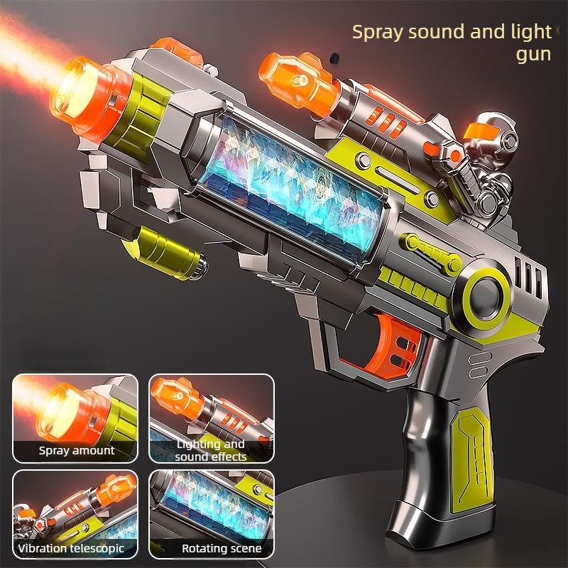Electric Water Spray Toy Gun with Vibrating Barrel Sound Light Effects Realistic Gun Sounds Safe Non-Firing Gift for Boys Kids