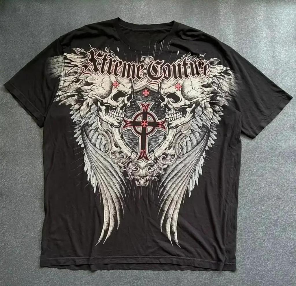 Sommer Herren Personalisiertes Totenkopf-Print Bequemes Rundhals-T-Shirt Outdoor Streetstyle Oberteil Lässige Damenbekleidung