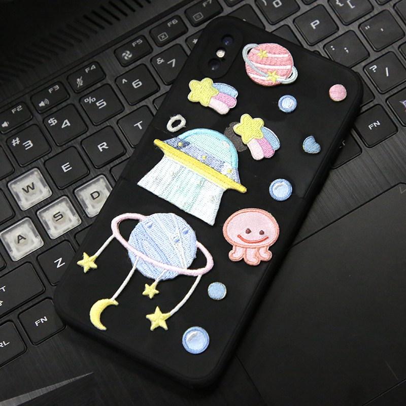 Self-Adhesive Cloth Sticker Universe Planet Embroidery Sticker Astronaut Pattern Sticker Clothes Hole Patch Sticker Bag Decorative Sticker