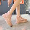 Full Diamond Ladies Summer Microfiber Breathable Sports Casual Sneakers Fashionable All-match Thick-soled Women's Shoes