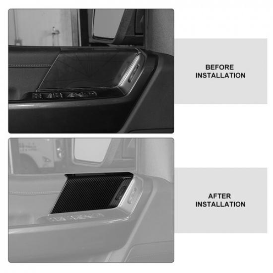 Interior Front Door Panel Handles Cover Trim For Ford F150 -22 Carbon Fiber