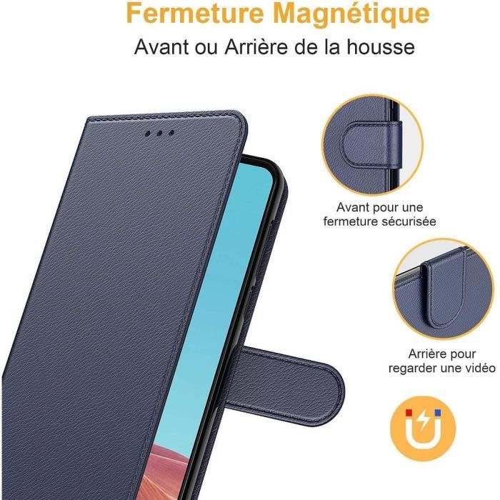 Coque de protection - Samsung - A33 5G - Bleu Marine - Anti Rayure - Anti-Choc - Etui portefeuille
