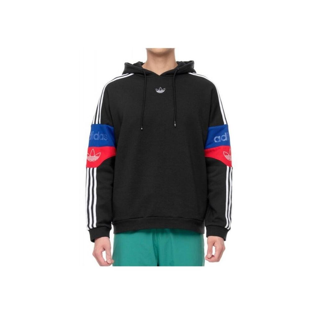 adidas Originals Men's Black Color-Block Sleeve Hoodie ED7173