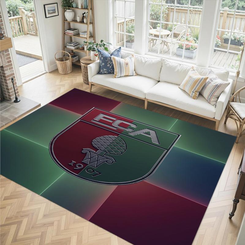 FC Augsburg FC Design Kristall Samt Teppich Gemütlich Nein?Rutschfester Teppich mit Aufdruck für Schlafzimmer Wohnzimmer Eingang