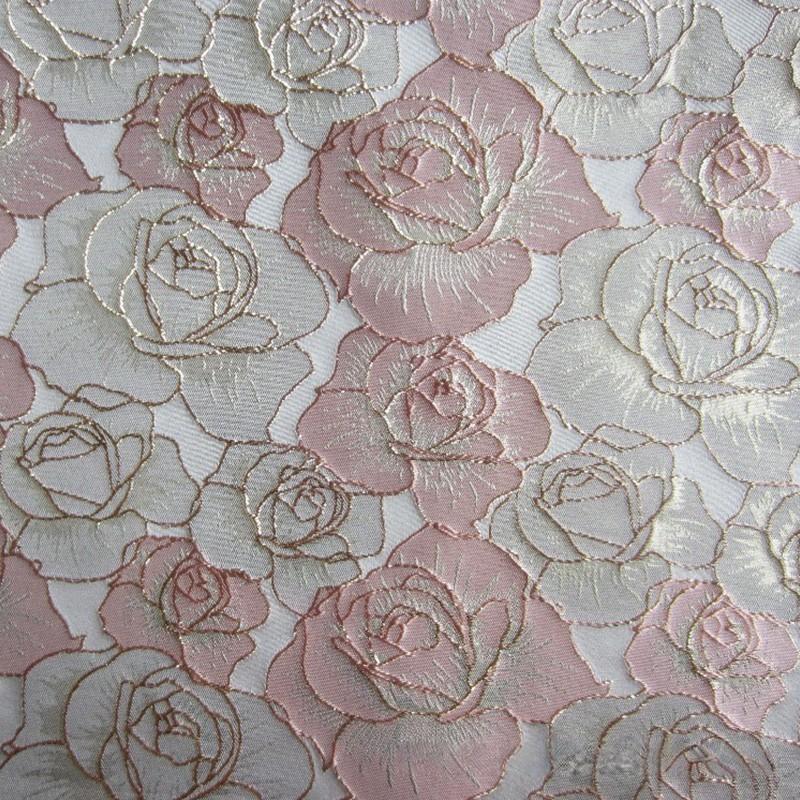 Big Rose Jacquard Brocade Fabric European Style Satin Brocade Cloth DIY Coat Bag for Apparel Project Clothing Supplies