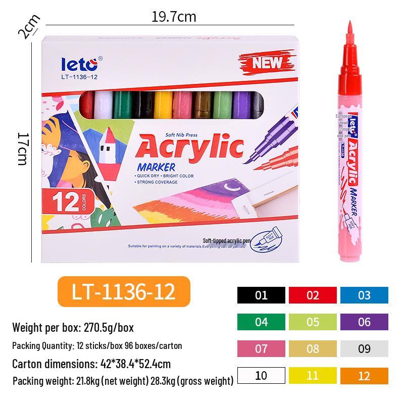 Waterproof Acrylic Marker Set: Large Capacity, Stackable Colors for Student Art and Graffiti