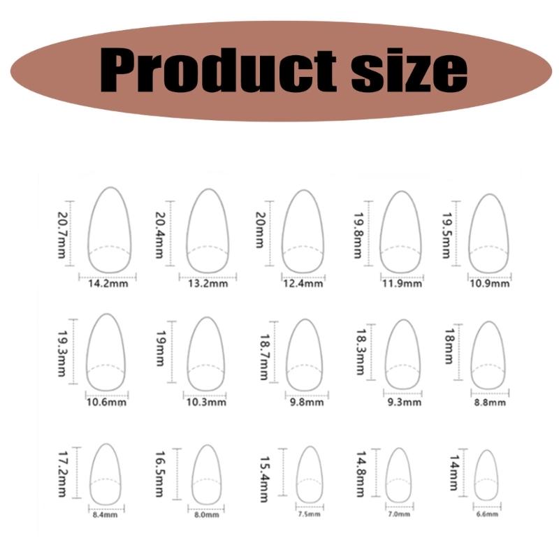 24 Pieces Press on Nail Set with French Almond Designs and 3D Floral Details False Nail for Nail Art Enthusiasts