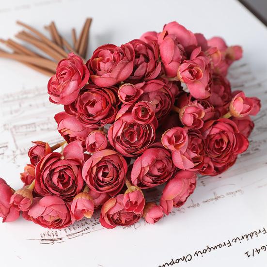 Yousheng Artificial Ranunculus Asiaticus Realistic Fake Silk Flower Home Office Wedding Party DIY Bouquets Faux Flower Centerpieces Decoration