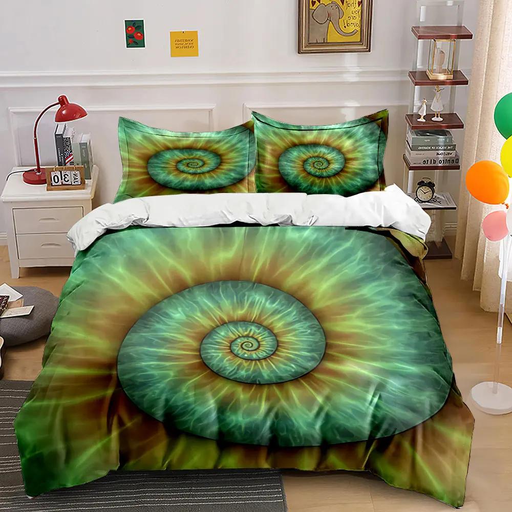 Abstract Spiral Art Set Decor Soft Comfortable Duvet Cover Bedding Set Included 1*Duvet Cover & 2*Pillowcases gift