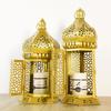 Decorative Candle Lanterns Moroccans Lanterns Retro Golden Metal Lanterns Candle Holders for Home patios Outdoor Decors