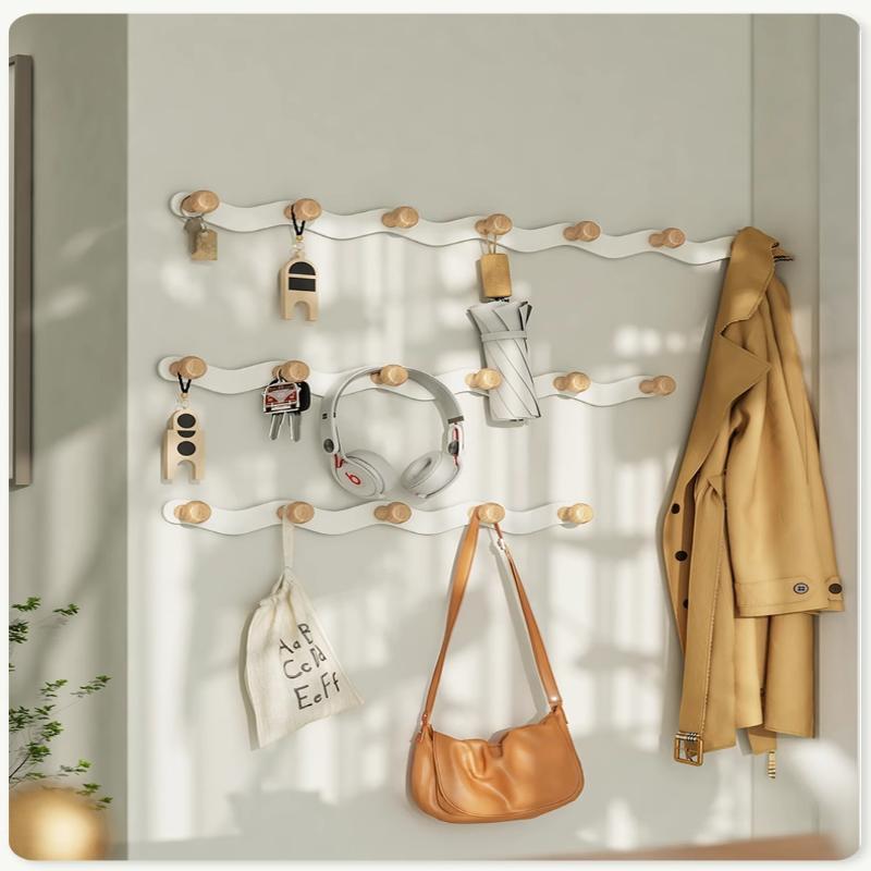 Holzhaken Badezimmer Toilette Handtuchhaken Mantelhaken Stanzfrei Türhänger