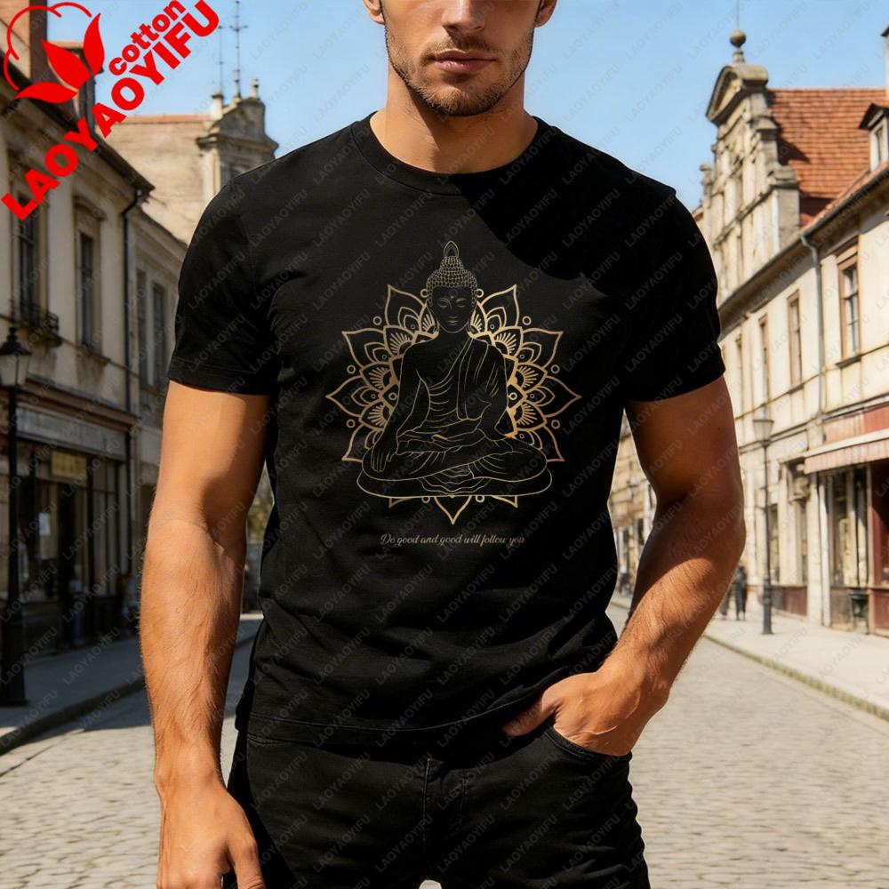 Yoga Zen Meditation Buddhism Lotus TShirt Spirituality Buddha Gifts Namaste Premium Shirt High Quality Cotton Clothes S