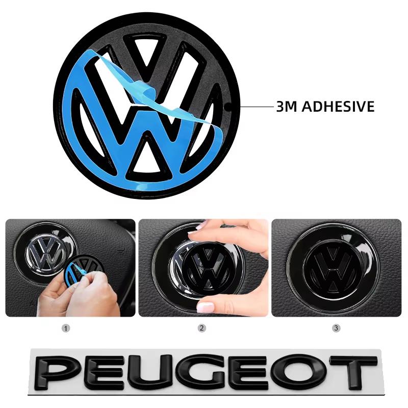 Car Carbon fiber pattern Logo Steering Wheel Decoration Sticker For VW GTI Polo Golf MK6 MK7 Passat Tiguan CC T-ROC/Car keychain Oz5