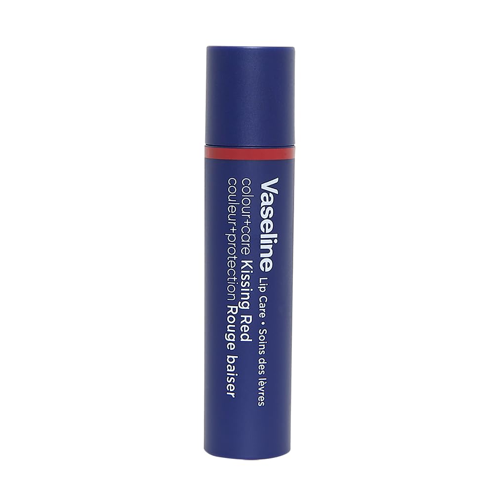 Vaseline Colour+Care Kissing Red Tinted Lip Balm Stick 3g Pack of 1, Long-Lasting Hydrating Lip Moisturizer