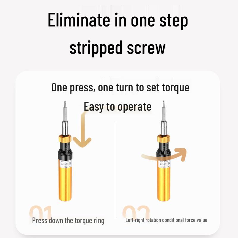 HEMUELE HeMu Adjustable Torque Screwdriver with Idle Slip & Batch Heads