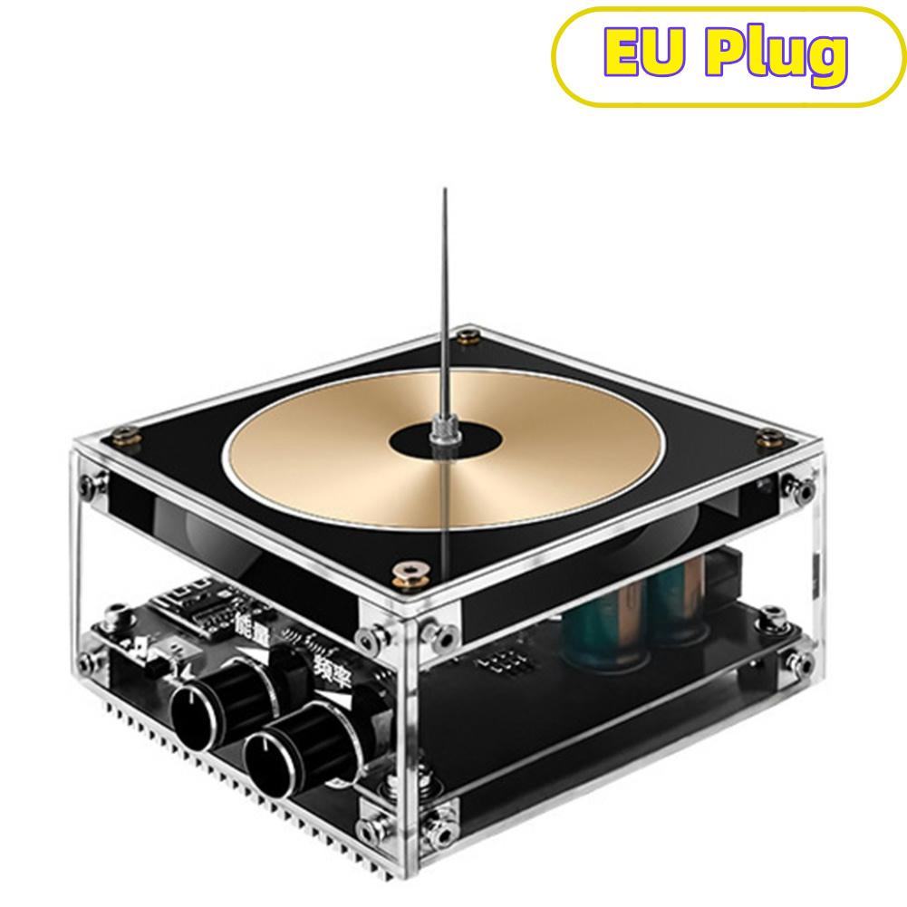 Music Tesla Coil Bluetooth/AUX Dual Mode Music Box Artificial Lightning Touchable Audio Input Bluetooth Science Experiments Black EU Plug