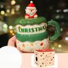 Cartoon Santa Claus Mug with Lid Good Looking Household Ceramic Water Cup  Christmas Gift Souvenir