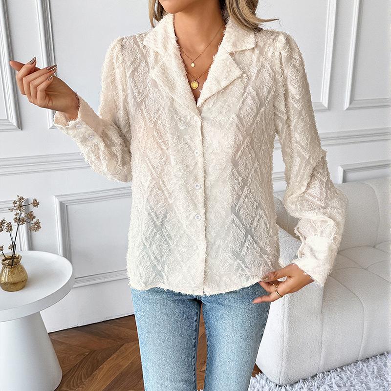 Fall New Style High-end Diamond-patterned Blazer-style Cardigan Long-sleeved Blouse for Women