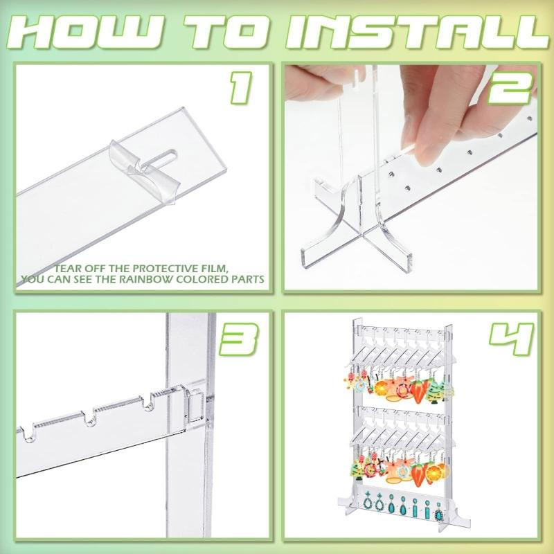 Dangle Earring Hanging Organizer Acrylic Ear Studs Display Rack for Retail Show Personal Exhibition Earring Holder Stand