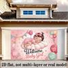 2D Plane 2D Plane Banner 1 Piece Baby Welcoming Background Cloth for Girls Polyester Banner Decoration