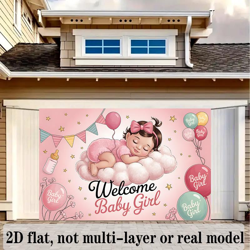 2D Plane 2D Plane Banner 1 Piece Baby Welcoming Background Cloth for Girls Polyester Banner Decoration