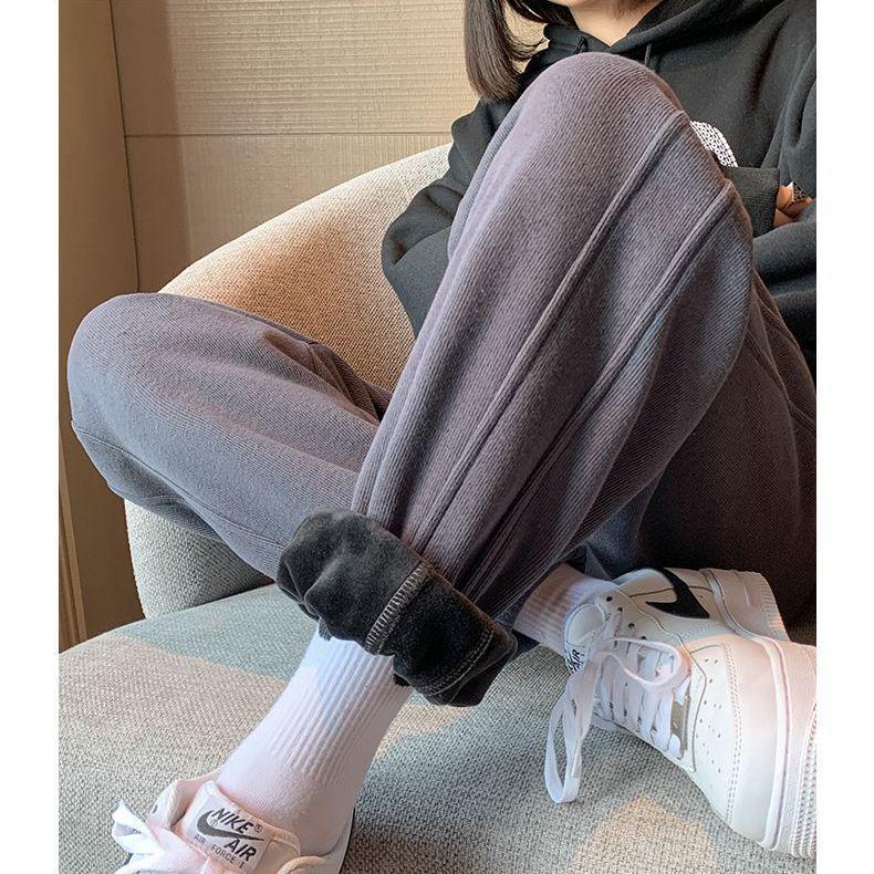 Trendy Korean-Style Autumn/Winter Women's Loose Jogger Pants, Anti-Pill Casual All-Match Sweatpants