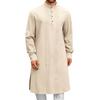 Arabic Style Fashion Simple Long Length Mens Shirt Muslim Robe Thobe Comfortable Soft Fabric Traditional Islamic Clothing Daily Prayer Casual Wear