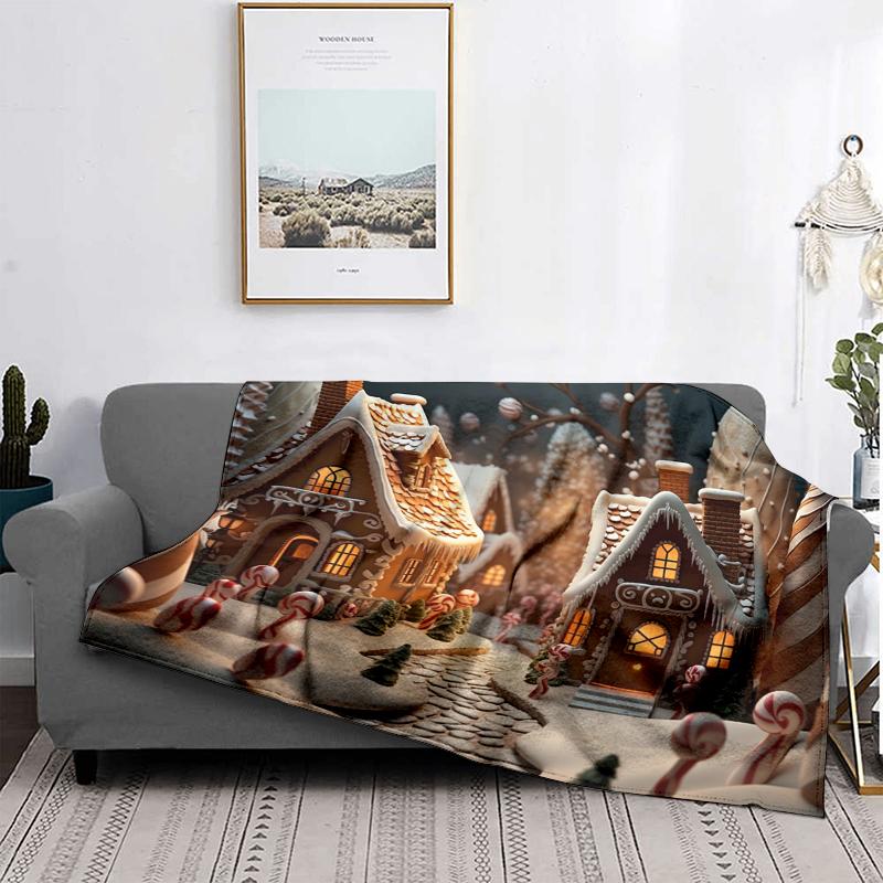 Home Decoration Plush Throw Sofa Blanket Bedspread Bed Fluffy Soft Blankets Decor Plaid Modern Halloween Merry Christmas Winter