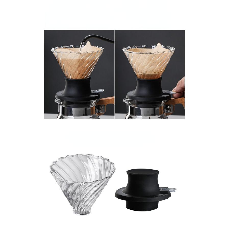 V60 Coffee Set Glass Coffee Pot Coffee Filter Cup Coffee Filter Paper Thickened Glass Filter Coffee Pot