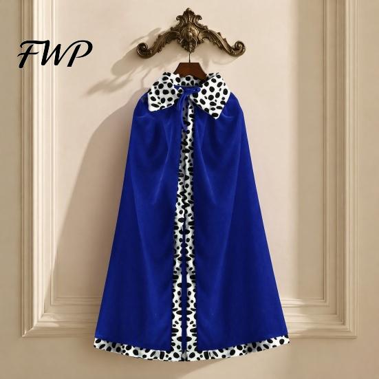 Velvet Halloween Cloak King Robe Costume for Kids Adults, Queen Royal Cosplay Cape, Medieval Soft Drape Cape Viking Prince Dress Up Accessory Cosplay,