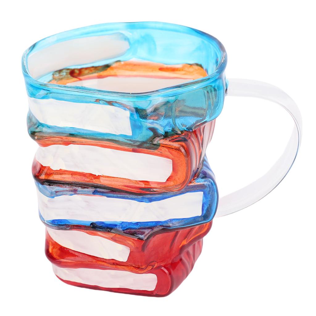 Painted Book Mug Novelty Unique 3D Glass Cup Cool Funny Bookish Cute Readers Writers Librarian Gift