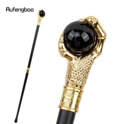 Mano di Drago Afferrare Sfera di Vetro Nera Bastone da Passeggio Dorato Bastone da Passeggio Decorativo alla Moda Pomolo per Bastone da Cosplay Bastone Pastorale 93cm