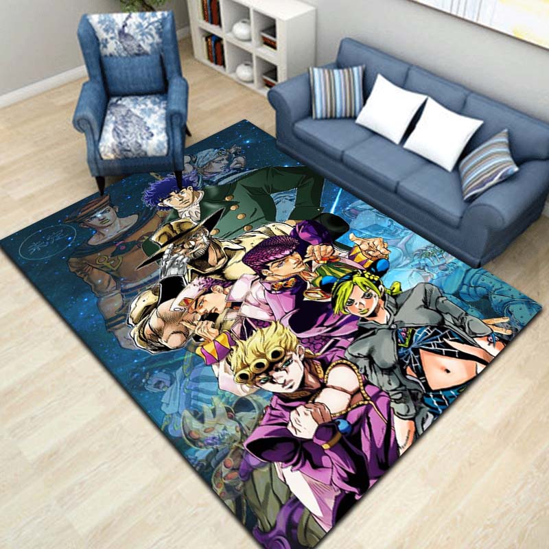 3D Classic Anime J-JoJo's Bizarre Adventure Game Printed Carpet Tea Table Living Room Bedroom Decoration Anti slip Carpet Gift