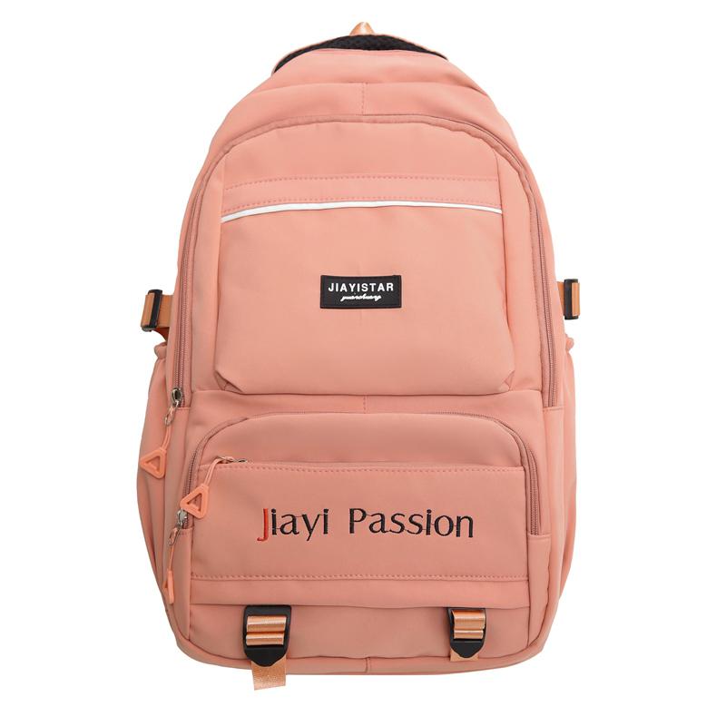 

Школьный рюкзак для студентов, женский рюкзак для старшей школы с буквенным принтом, рюкзак большой емкости розовый