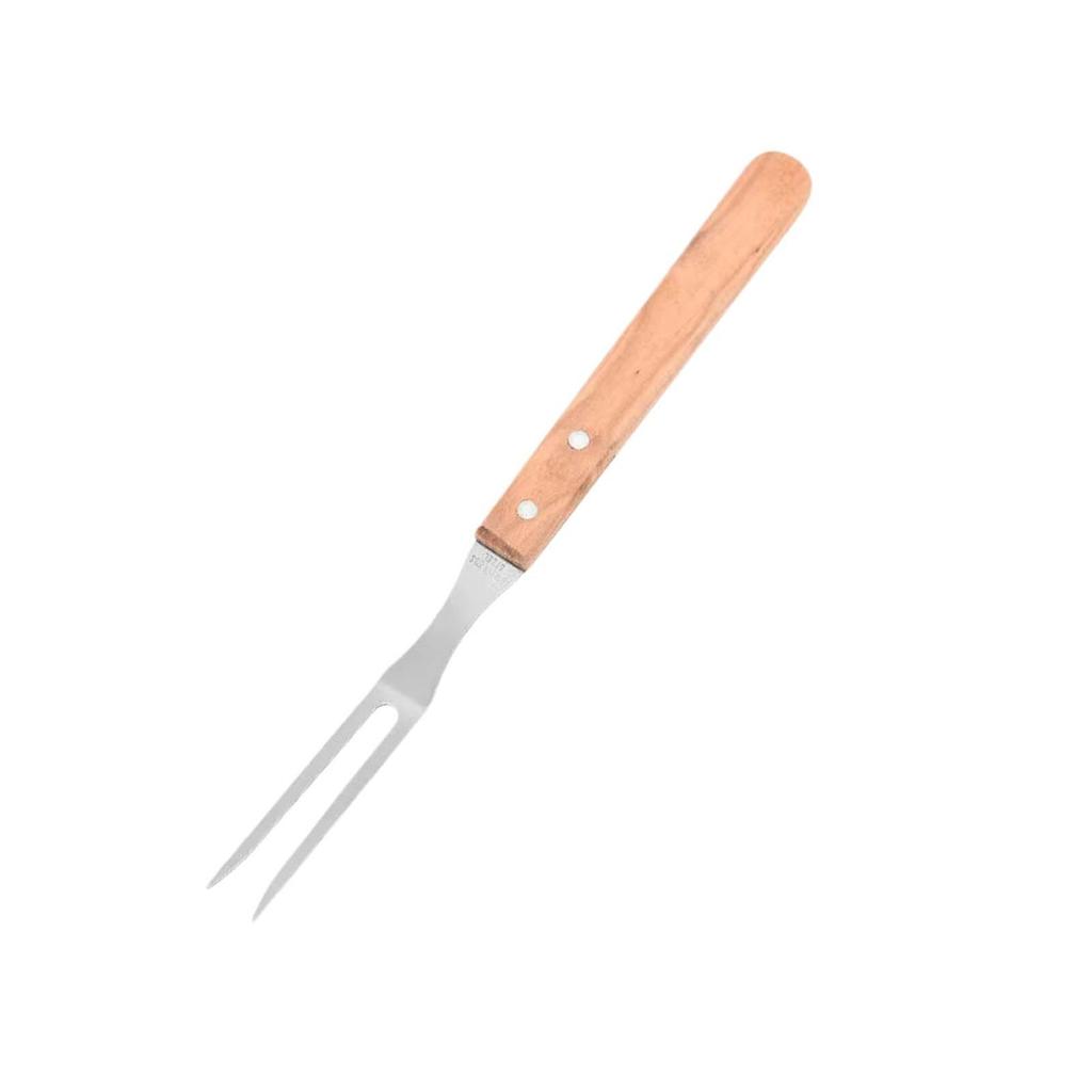 Stainless Steel Meat Fork with Wood Handle, Cooking BBQ Fork, Grill Steak for