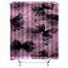 Black Bow on Pink Background Waterproof Shower Curtain Heat Resistant Machine Washable Non-Transparent 180x180cm