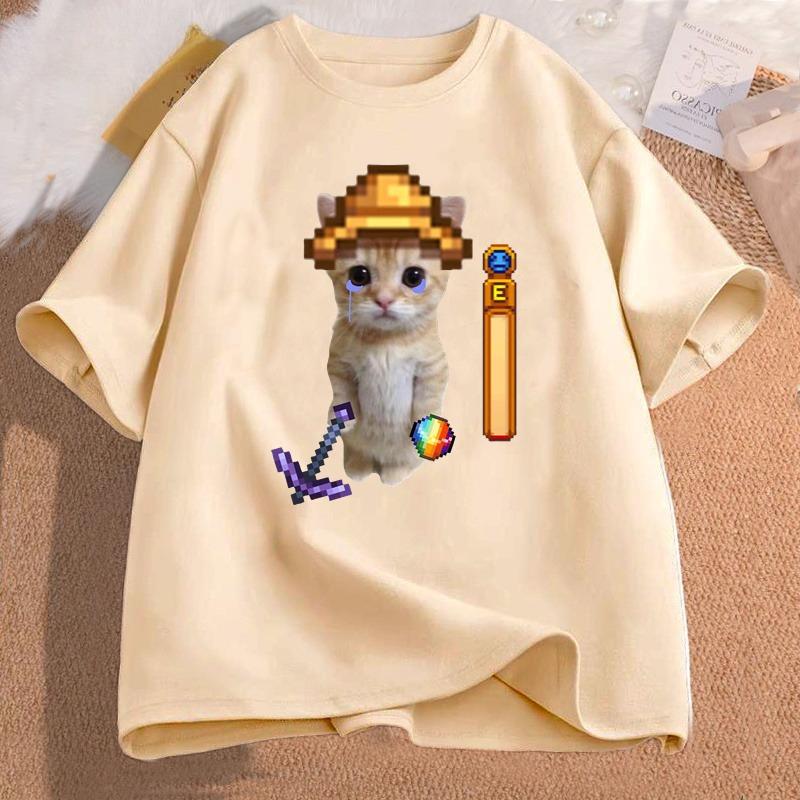 Stardew Valley El Gato T Shirt Women Clothes Streetwear High Quality Cotton Short Sleeve Game Graphic T Shirts Streetwear Tees