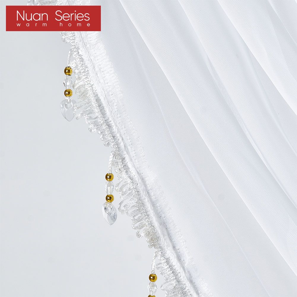 1PC Nuan Series Classic Versatile European Solid Color Lace Edge Curtain Head for Small Window Decor 70x42cm