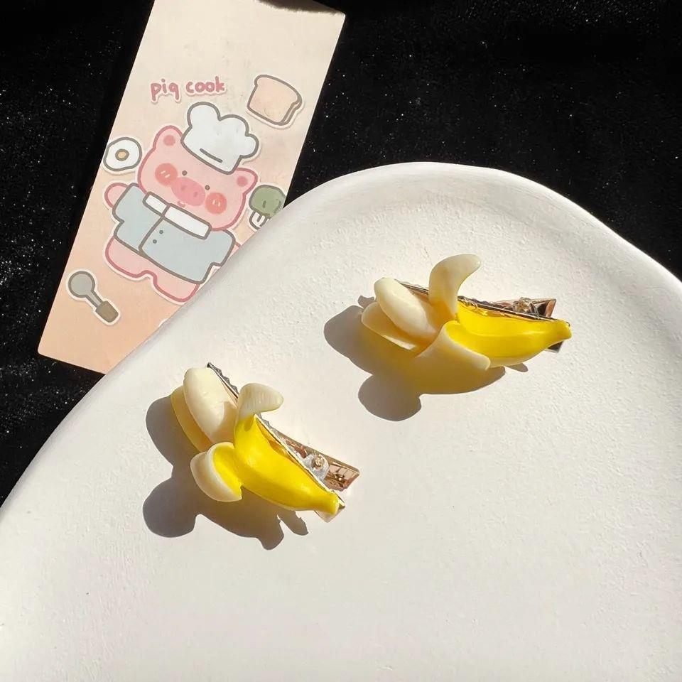

2 шт. Милые банановые фруктовые заколки-крабы для волос для женщин, девушек, детей, детские заколки, подарок, аксессуары для волос, головные уборы, украшение